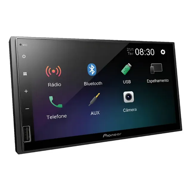 Multimídia Pioneer Dmh-145br 7 polegadas Usb Espelhamento Android Cor Preto